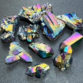 Titanium Aura Quartz Crystal Clusters And Rough Raw Points Wholesale Amazing Crystals