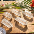 Raw Quartz Crystal Pendant Rough Clear Point (Silver Bail) Amazing Crystals