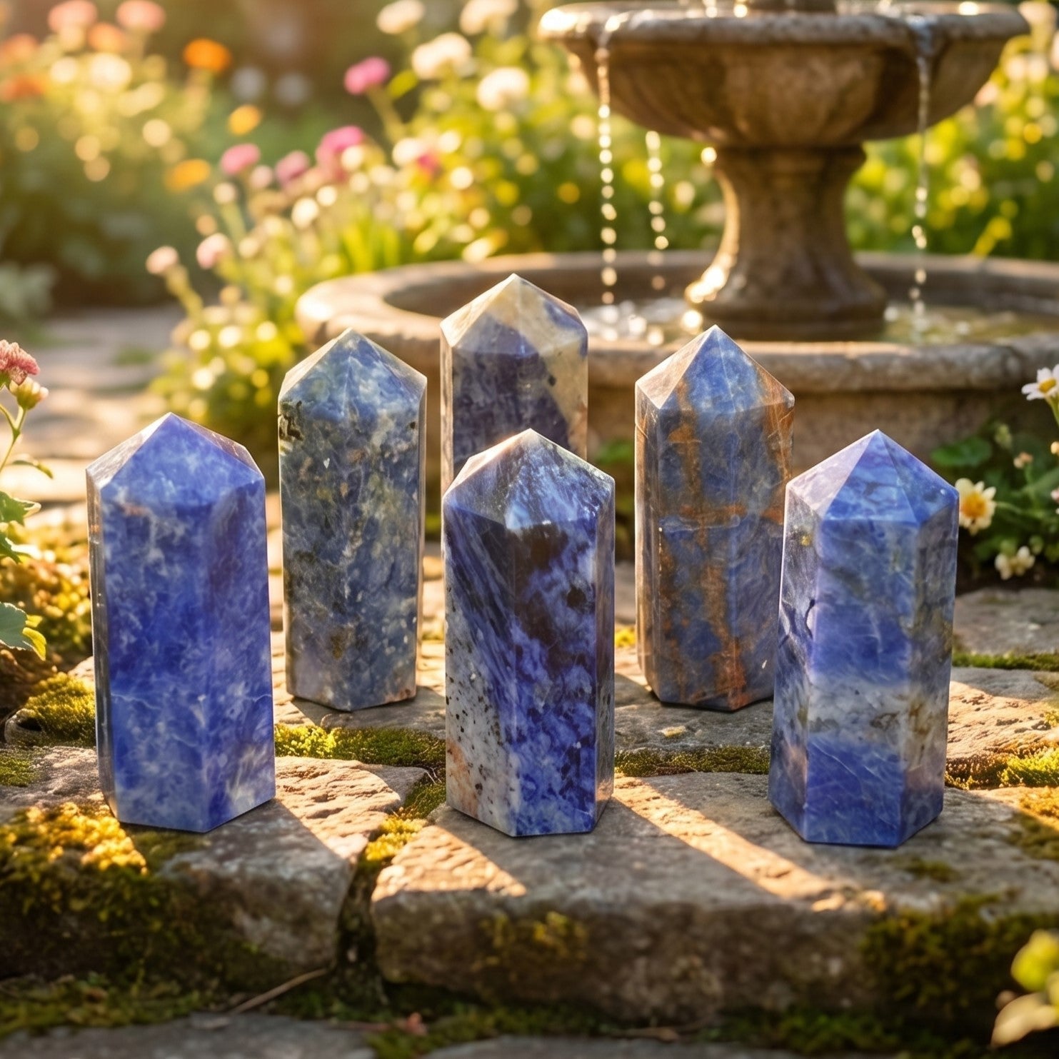 Blue Sodalite Crystal Point Tower Obelisk Carving Amazing Crystals