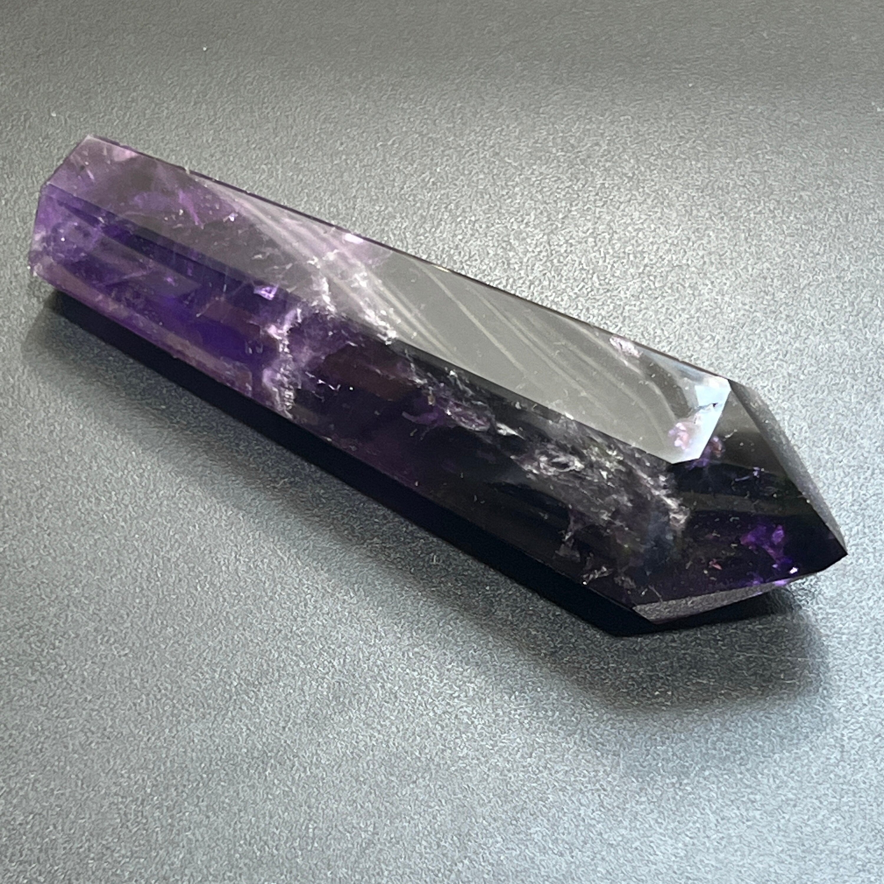 Large Dark Amethyst Crystal Faceted Standing Tower Carving Amazing Crystals