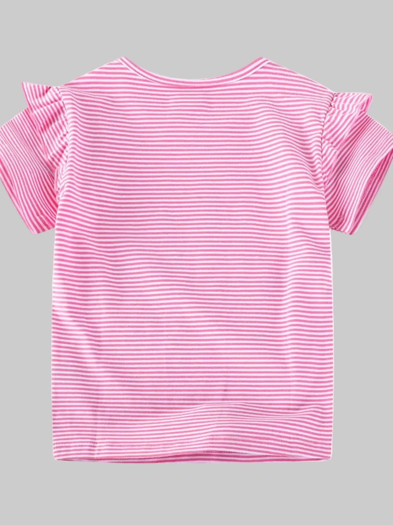 Toddler Girls Unicorn Ruffle Sleeve Striped T-Shirt NicholesGifts
