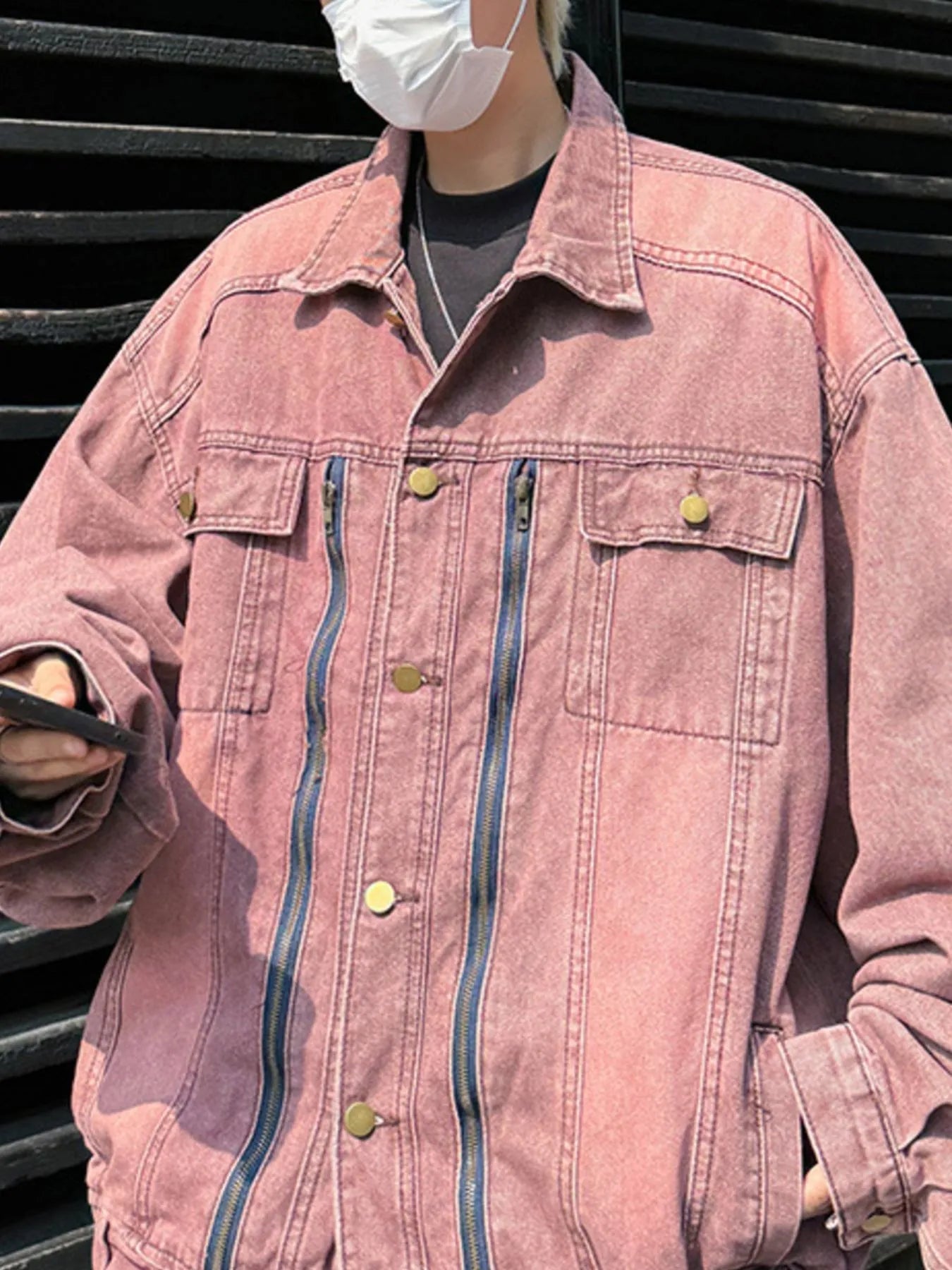 Men's Plus Size Button Up Long Sleeve Denim Jacket NicholesGifts