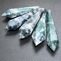 Moss Agate Crystal Point Scepter Wand Large (4.5 Inch Avg) Gemstone Decor Carving Wholesale Amazing Crystals