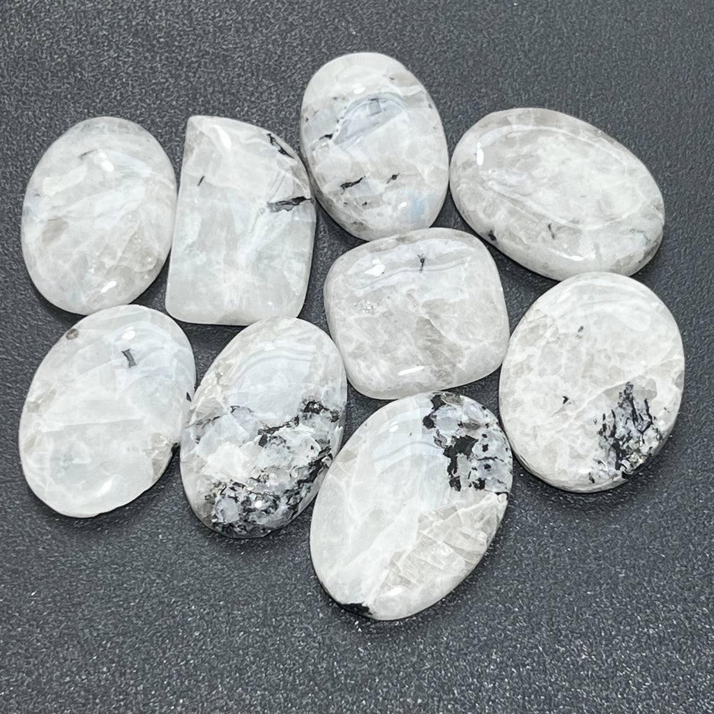 Moonstone Cabochons 100 Grams (8 to 12 pcs) Bulk Wholesale Polished Stones Natural Gemstones Healing Crystals And Stones Amazing Crystals