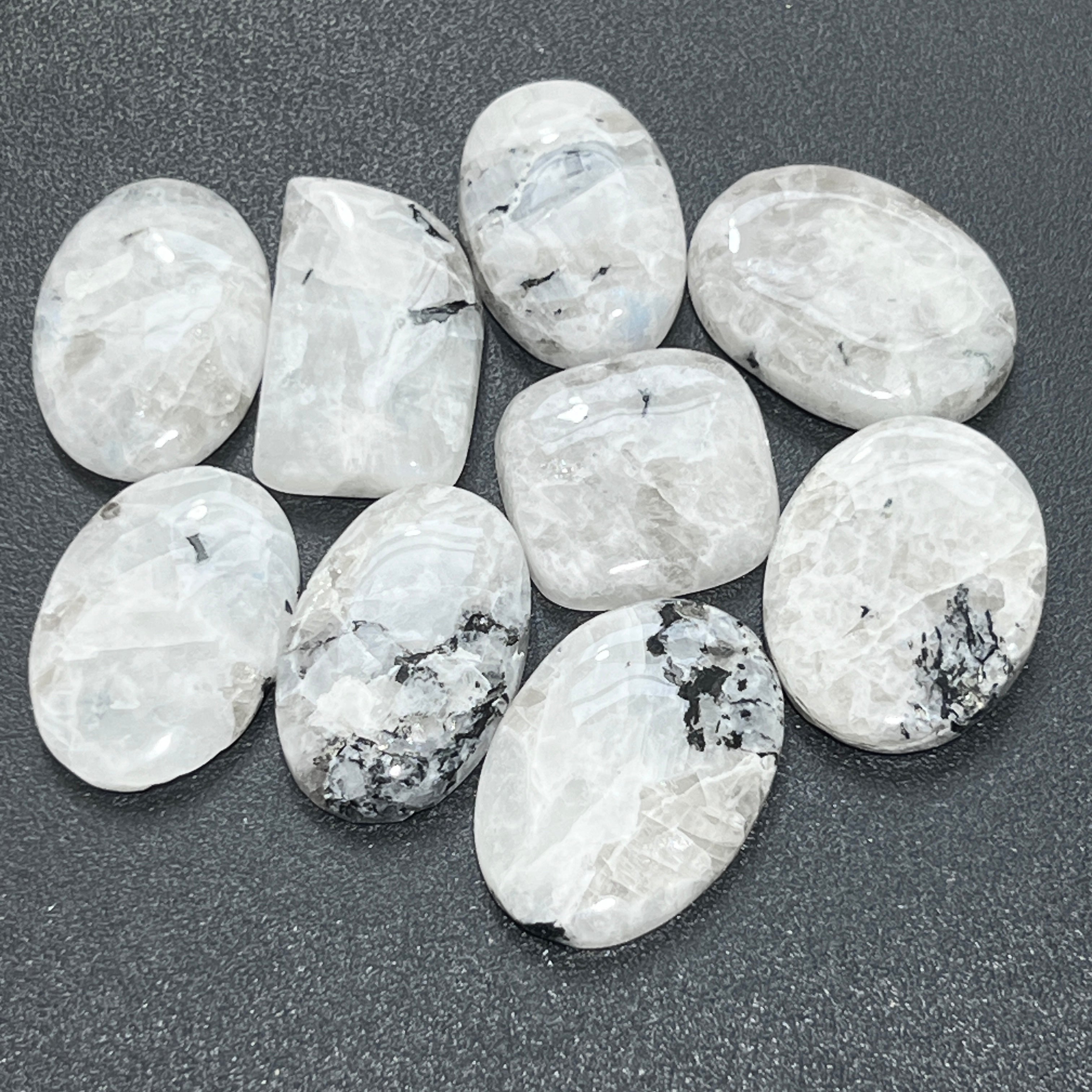 Moonstone Cabochons 100 Grams (8 to 12 pcs) Bulk Wholesale Polished Stones Natural Gemstones Healing Crystals And Stones Amazing Crystals