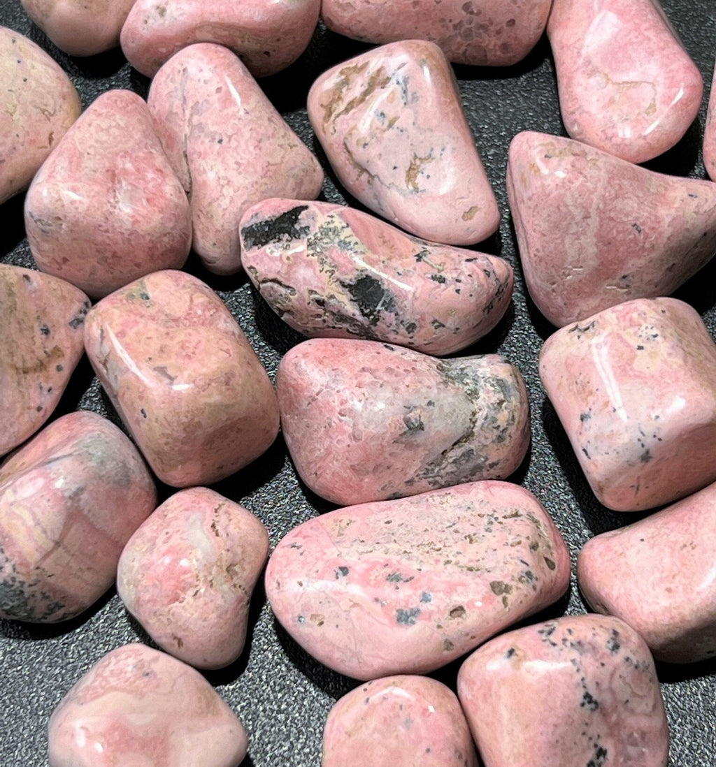 Pink Rhodonite Tumbled Stones (By The Piece or Pound) Bulk Wholesale Lot Amazing Crystals