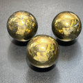 Golden Chalcopyrite Sphere Polished Crystal Orb Polished Shiny Gold Carving Gemstone Decor Supply Amazing Crystals