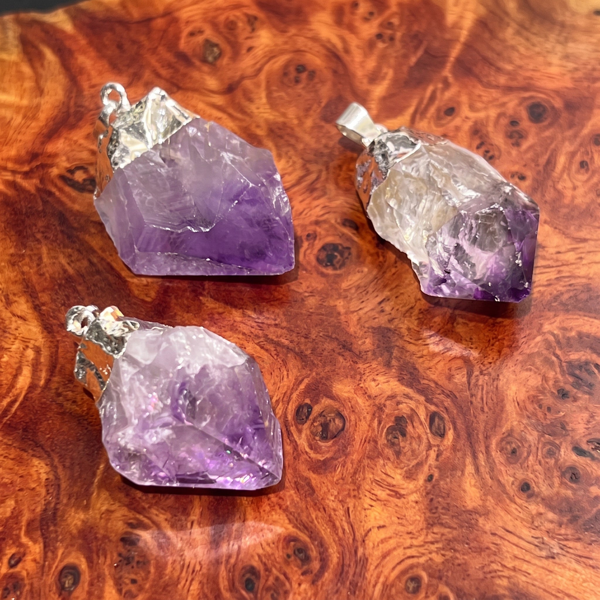Amethyst Crystal Point Pendant (Silver Plated) Amazing Crystals