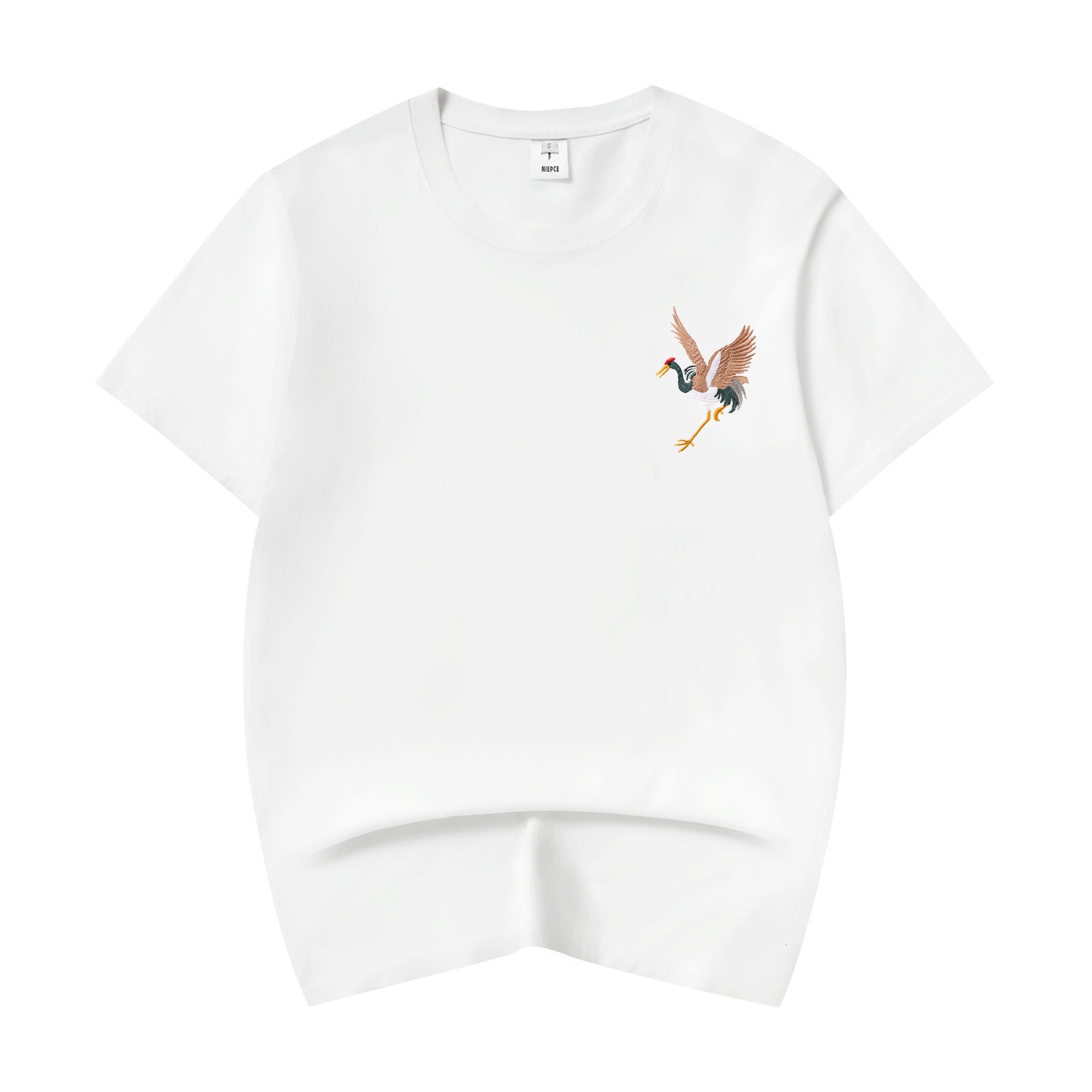 KH858 Flying Crane Embroidery Tee Niepce