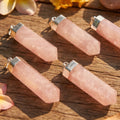 Pink Rose Quartz Crystal Point Faceted Pendant (Silver Plated) Amazing Crystals