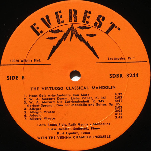 Edith Bauer-Slais With The Vienna Chamber Ensemble - The Virtuoso Classical Mandolin | Very Good Plus (VG+) Very Good Plus (VG+) Love Vinyl Records