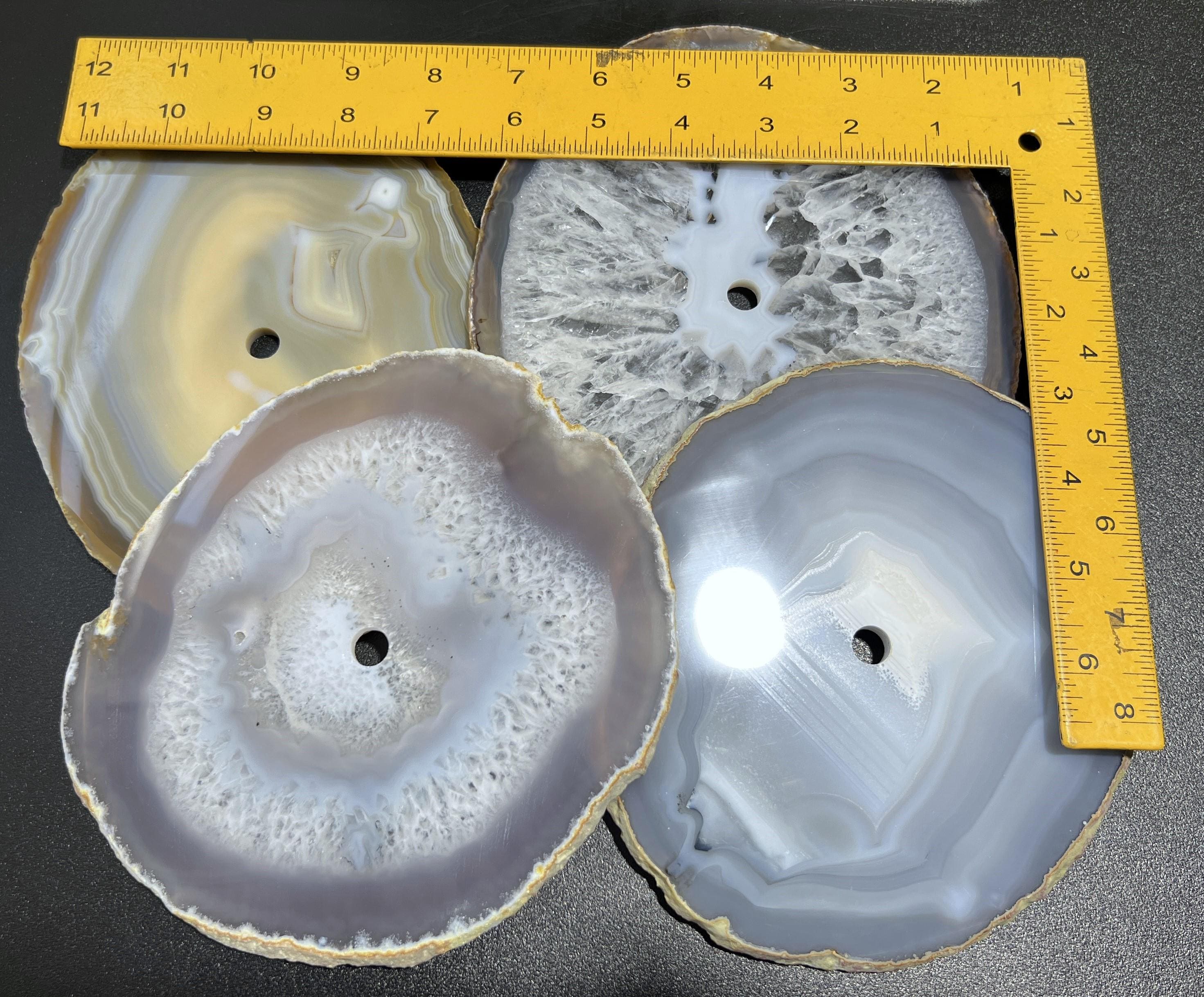 Large Natural Color Agate Slice Clock Faces (6-7 Inches)(1 CM Drilled Hole) Amazing Crystals