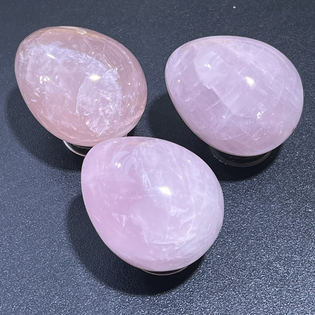 Extra Quality Madagascar Pink Rose Quartz Egg Gemstone Decor Carving Supply Amazing Crystals