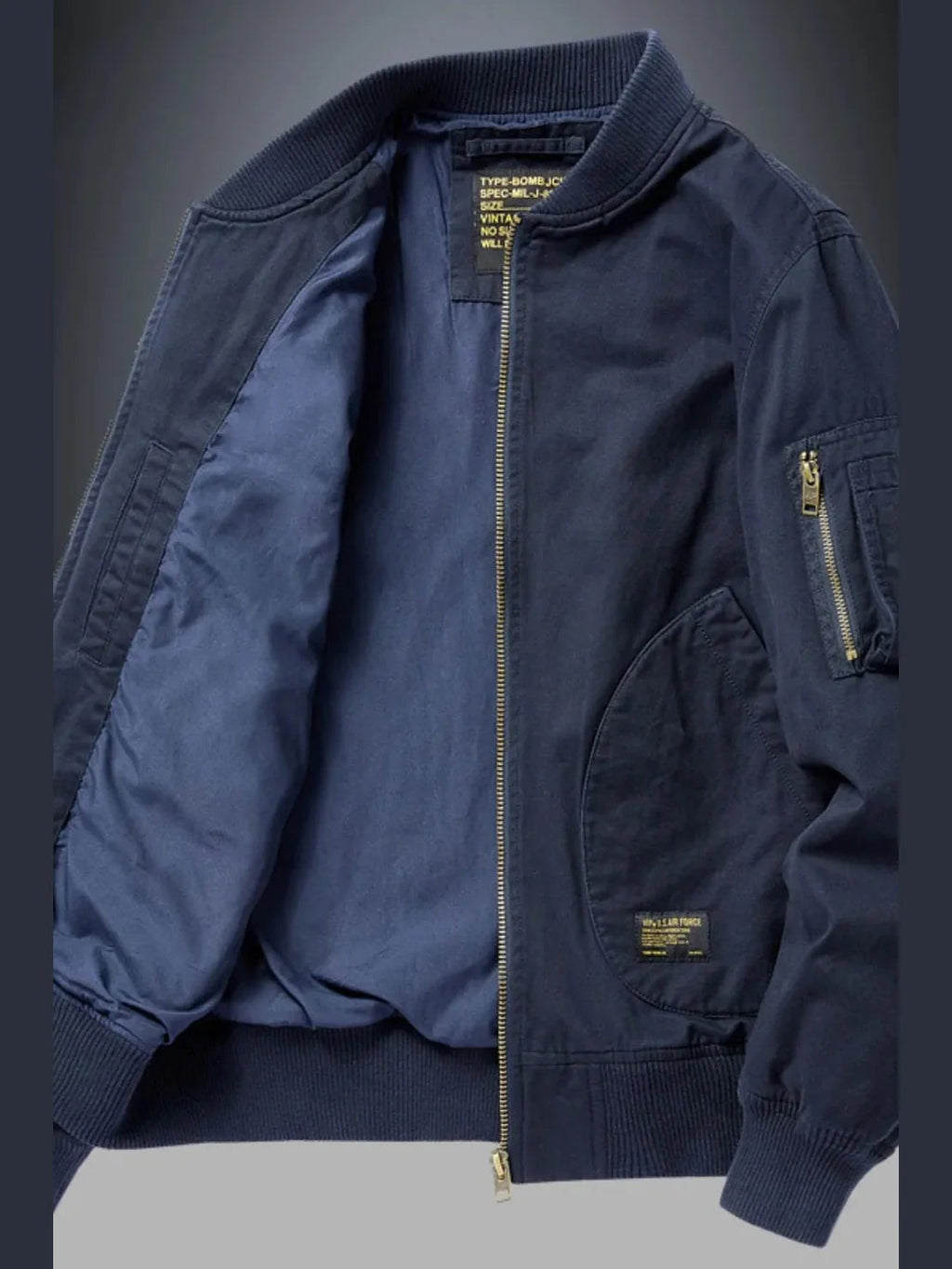 Men's Plus Size Zip Up Baseball Collar Bomber Jacket NicholesGifts