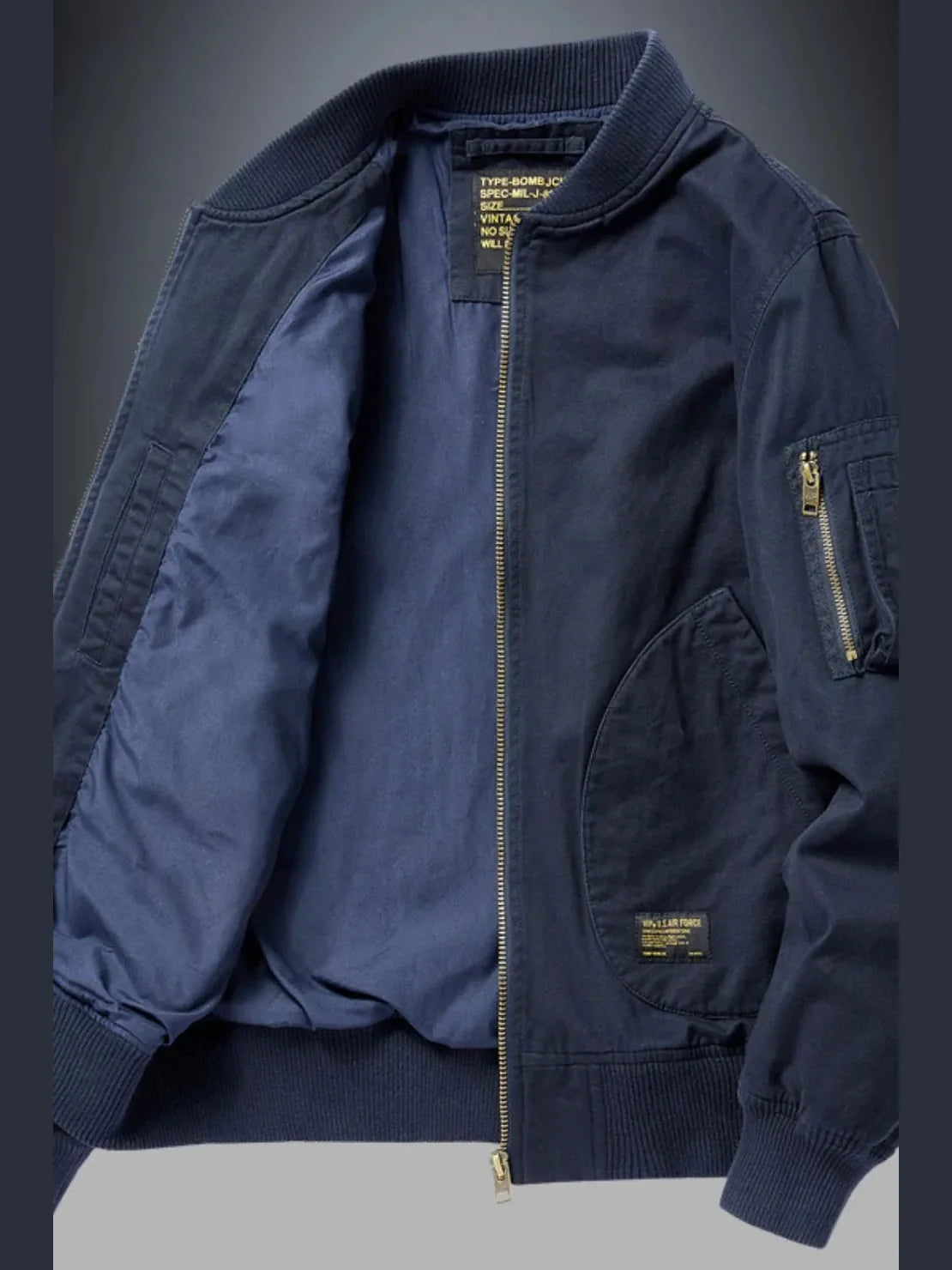 Men's Plus Size Zip Up Baseball Collar Bomber Jacket NicholesGifts