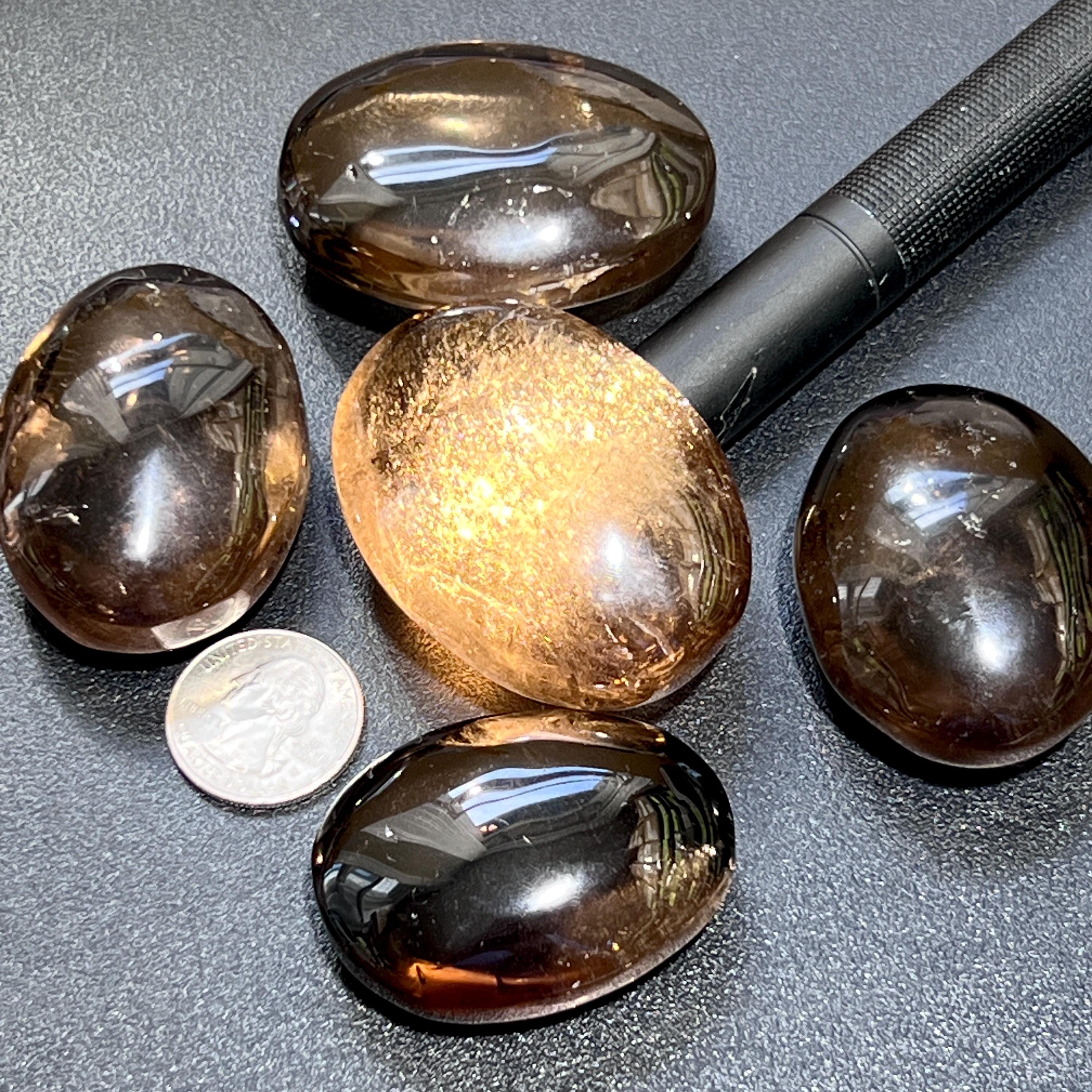 Smoky Quartz Crystal Palm Stone Gemstone Home Decor Carving Supply Amazing Crystals