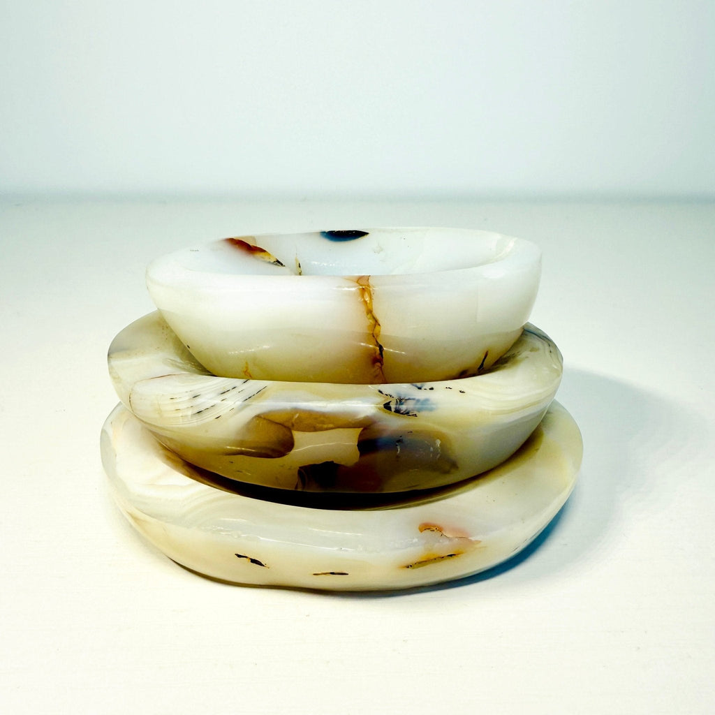 Elegant White Agate Dish – Mini, Small & Medium Sizes KREATEUR MIAMI