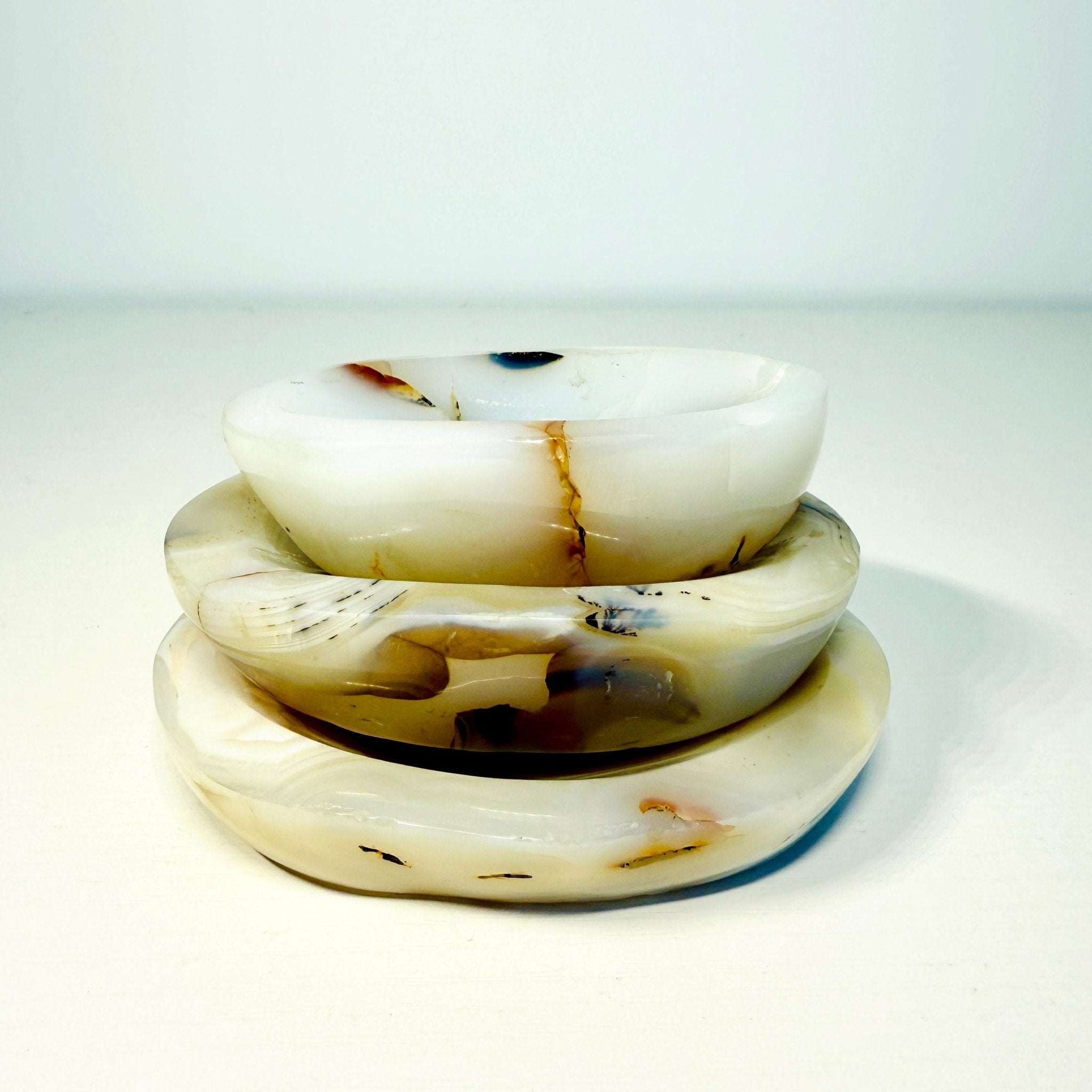 Elegant White Agate Dish – Mini, Small & Medium Sizes KREATEUR MIAMI