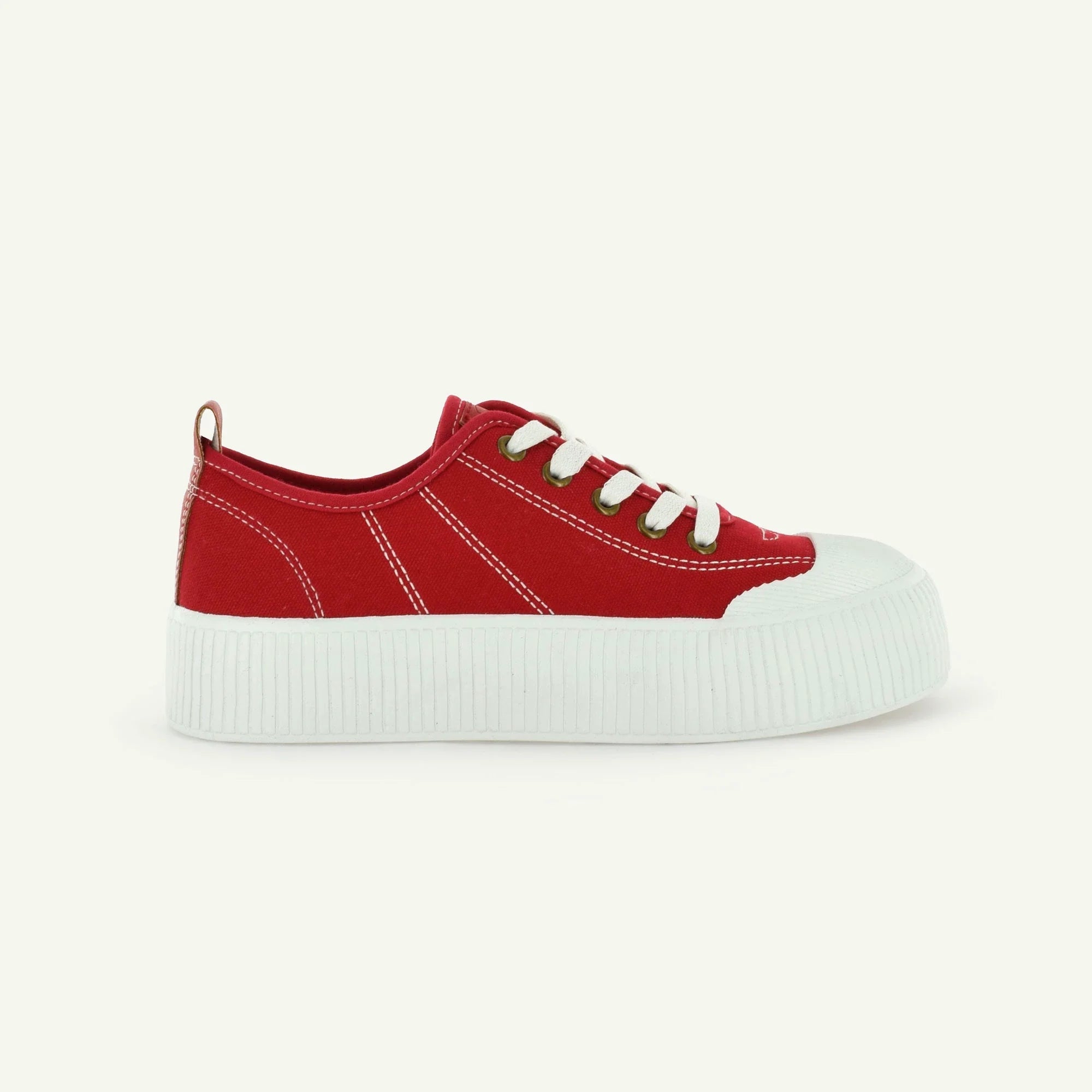 COURT ROYALE: VULCANIZED COURT SHOE - RED Elle Footwear