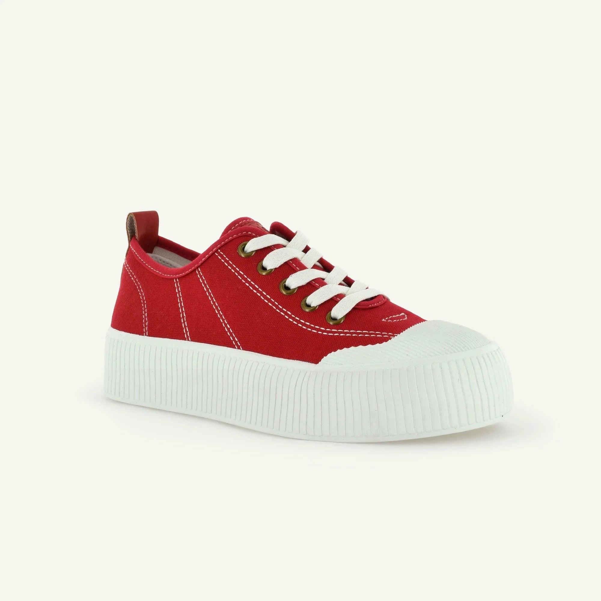 COURT ROYALE: VULCANIZED COURT SHOE - RED Elle Footwear