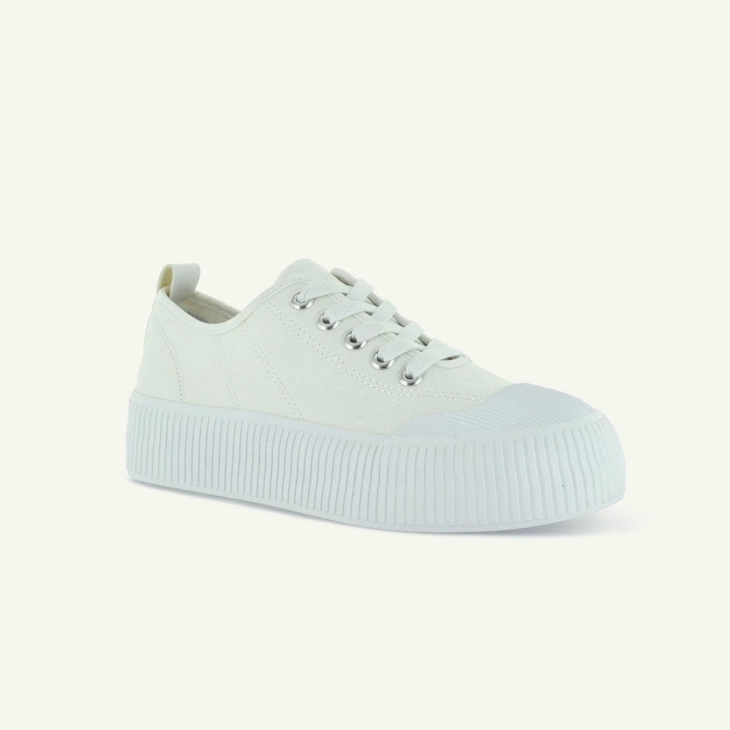 COURT ROYALE: VULCANIZED COURT SHOE - WHITE Elle Footwear