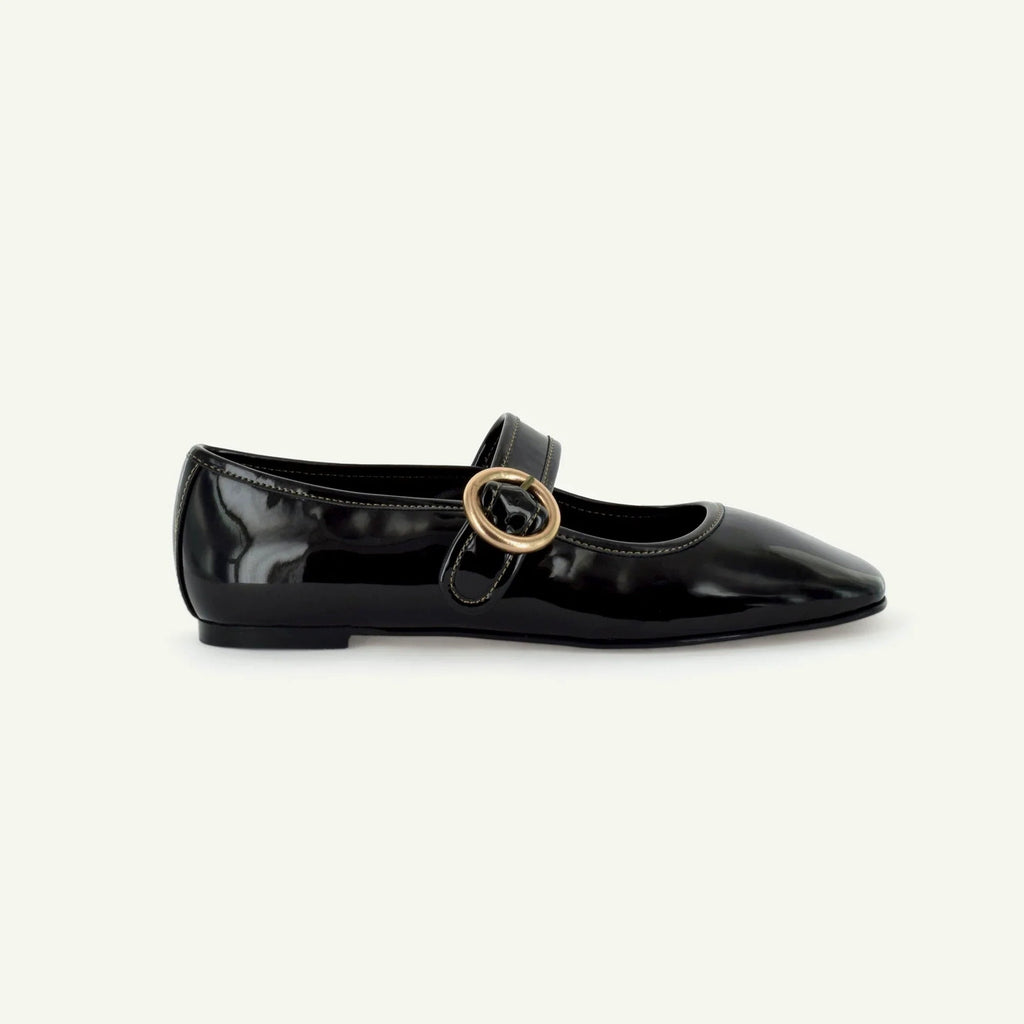 MARIANA: FLAT MARY JANE - BLACK Elle Footwear