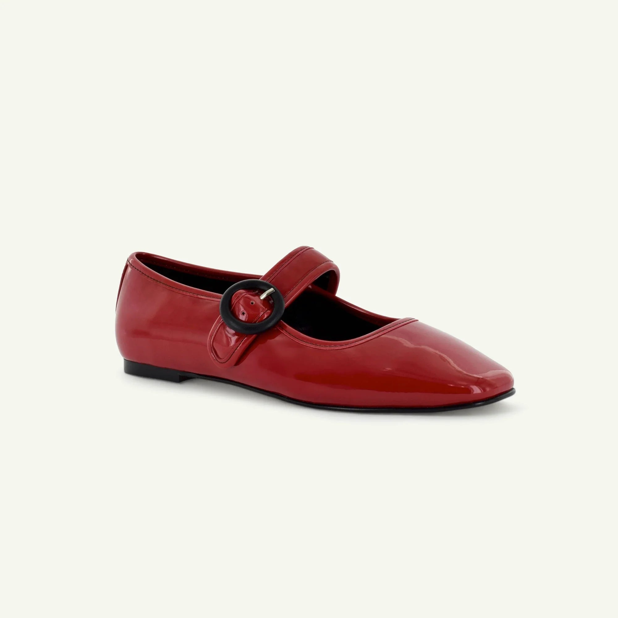 MARIANA: FLAT MARY JANE - RED Elle Footwear
