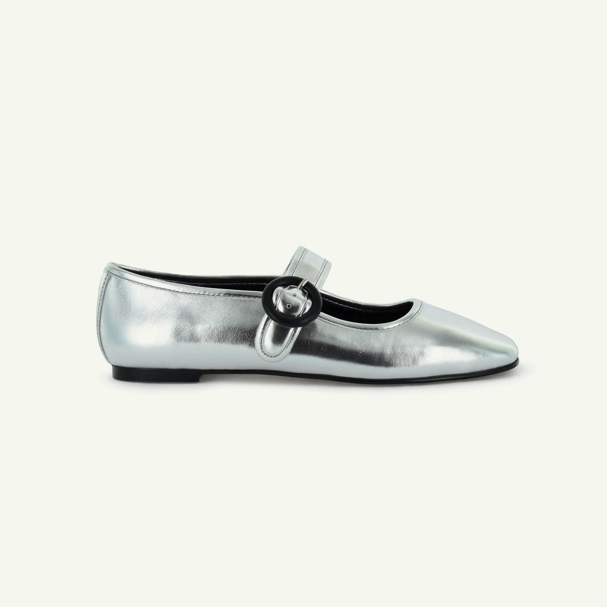 MARIANA: FLAT MARY JANE - SILVER Elle Footwear