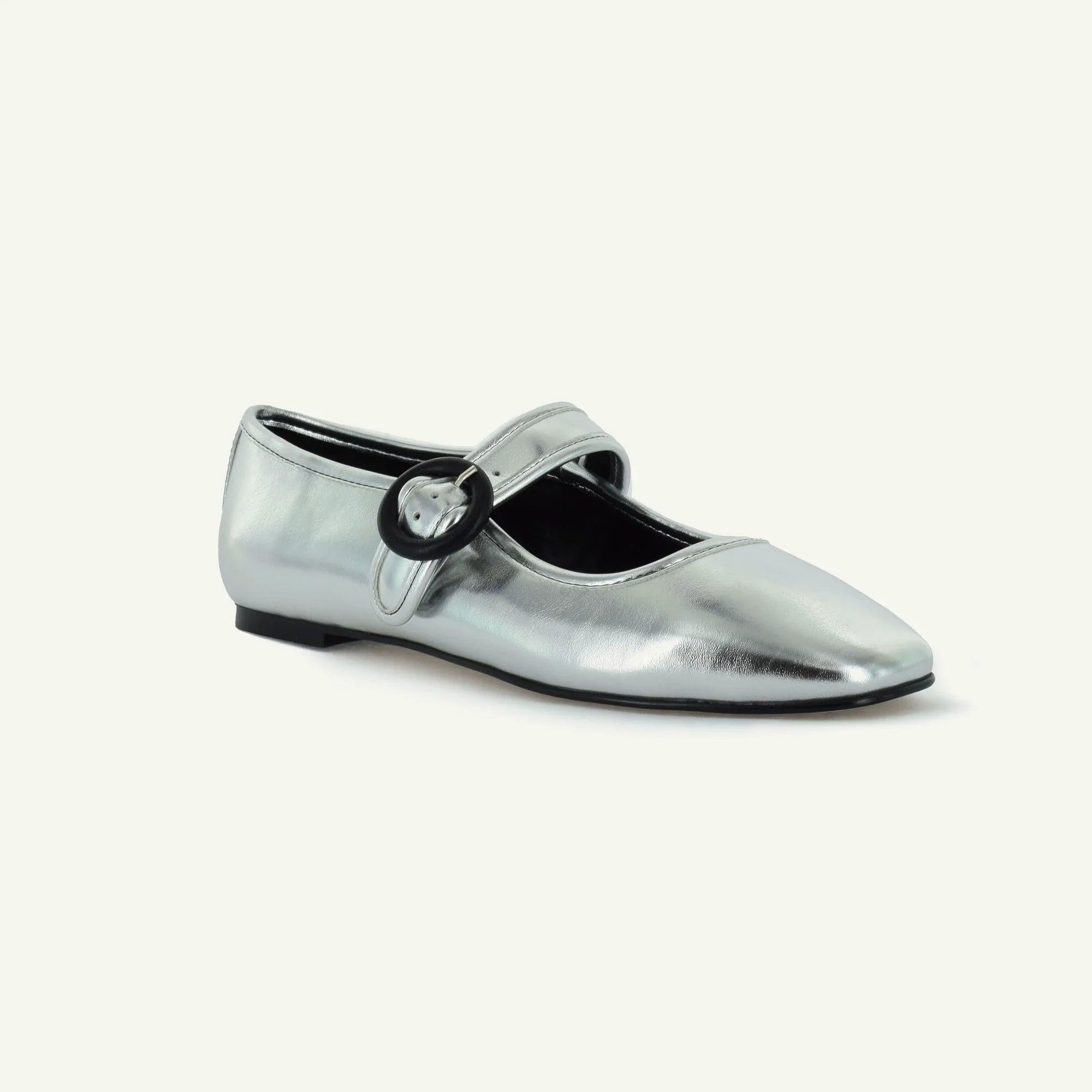MARIANA: FLAT MARY JANE - SILVER Elle Footwear