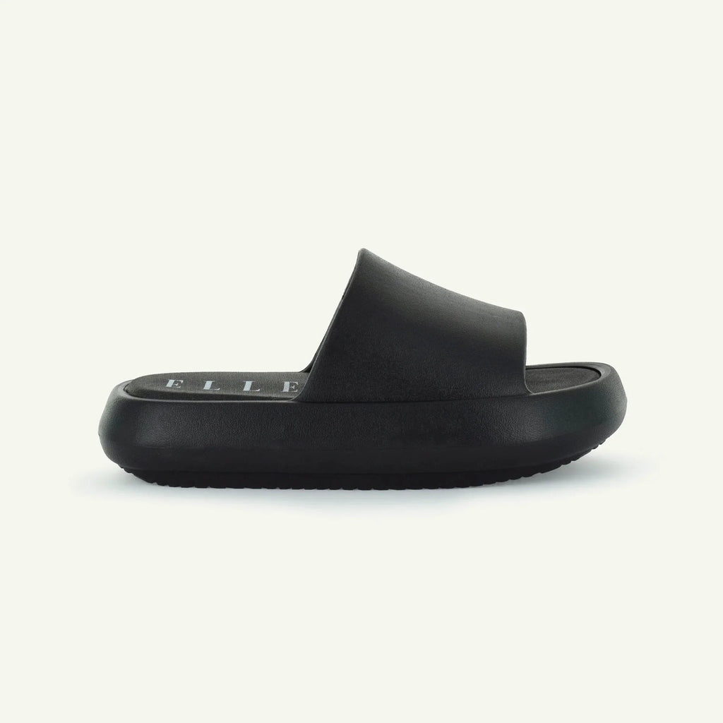ST. TROPEZ: PLATFORM SLIDE - BLACK Elle Footwear