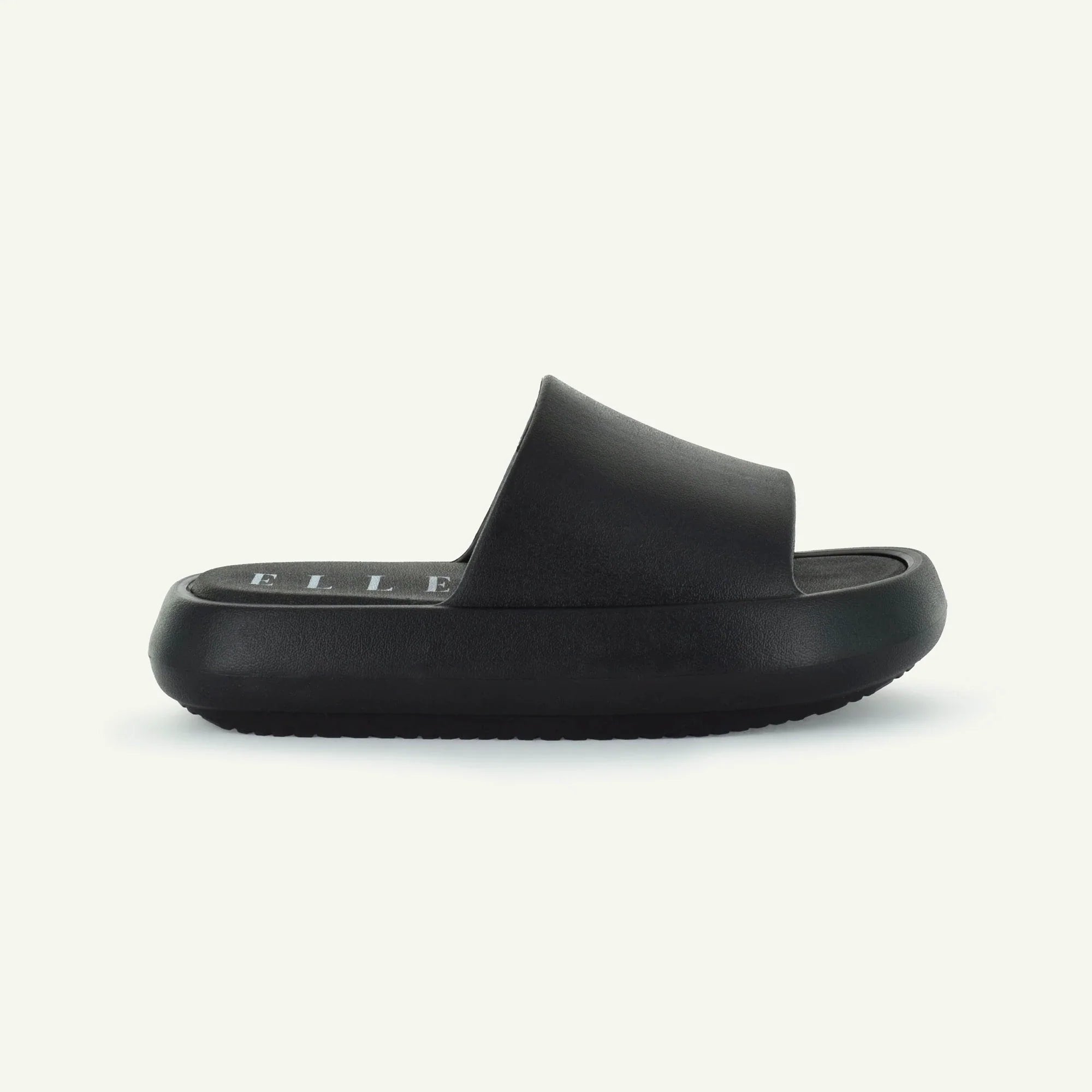 ST. TROPEZ: PLATFORM SLIDE - BLACK Elle Footwear