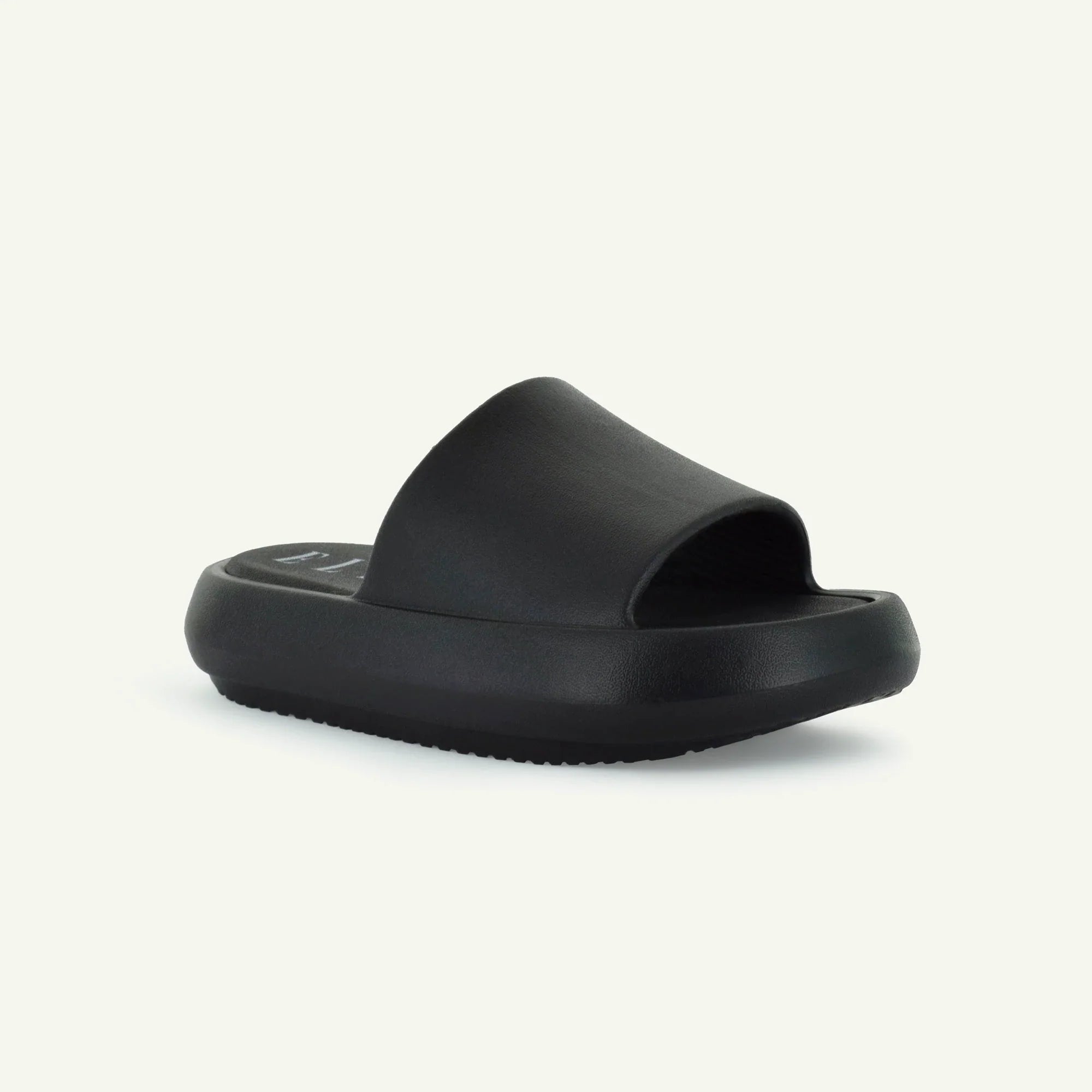 ST. TROPEZ: PLATFORM SLIDE - BLACK Elle Footwear