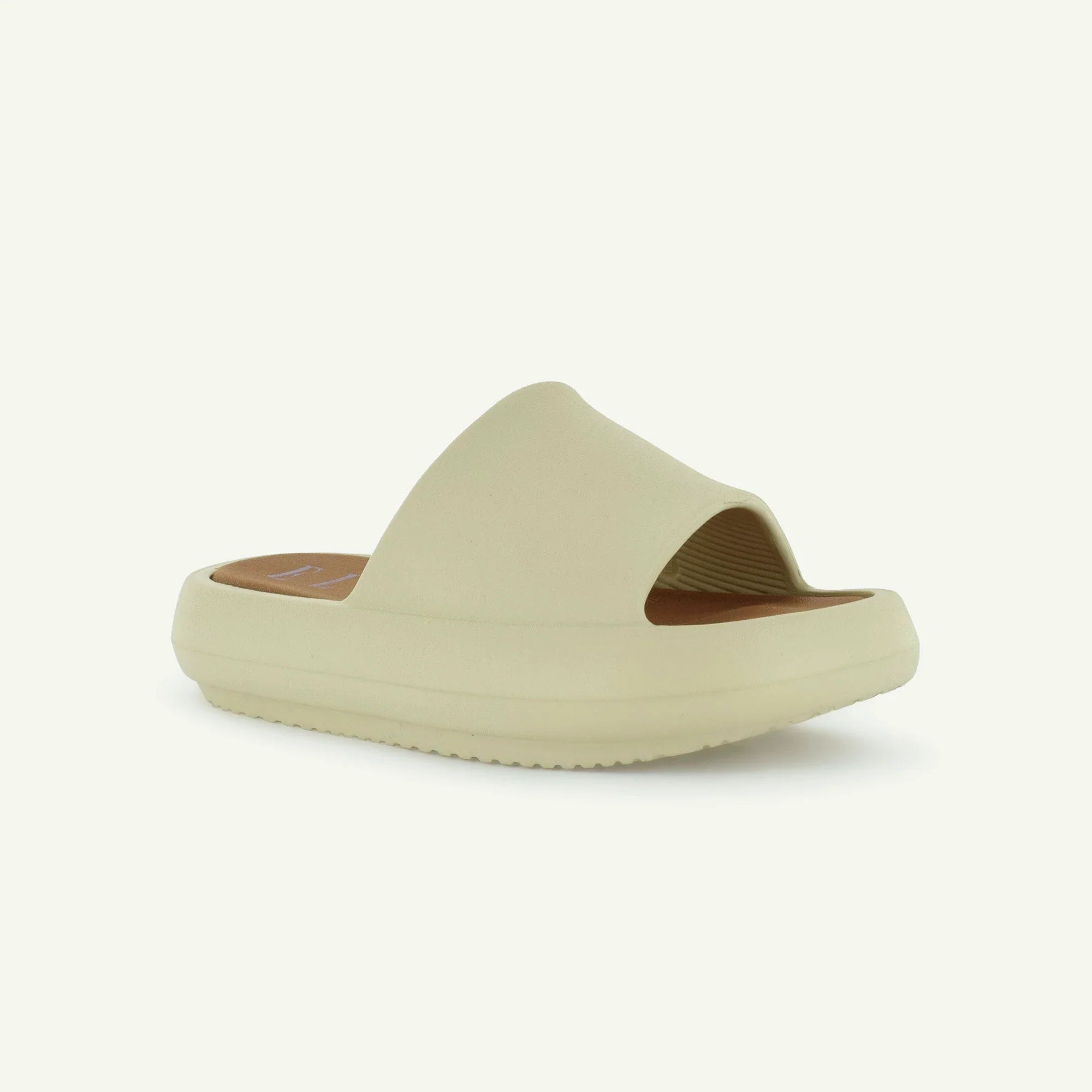 ST. TROPEZ: PLATFORM SLIDE - TAN Elle Footwear