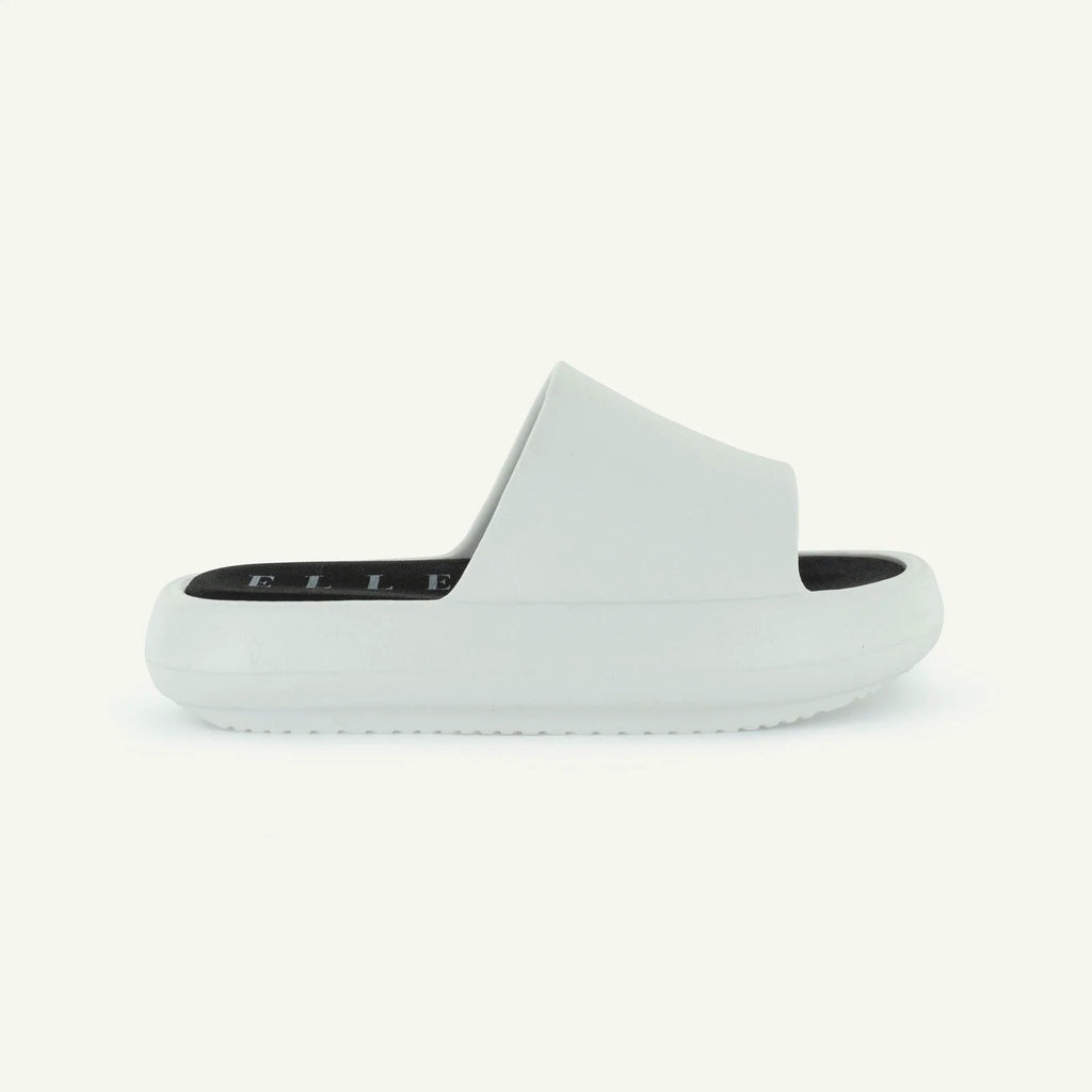 ST. TROPEZ: PLATFORM SLIDE - WHITE Elle Footwear