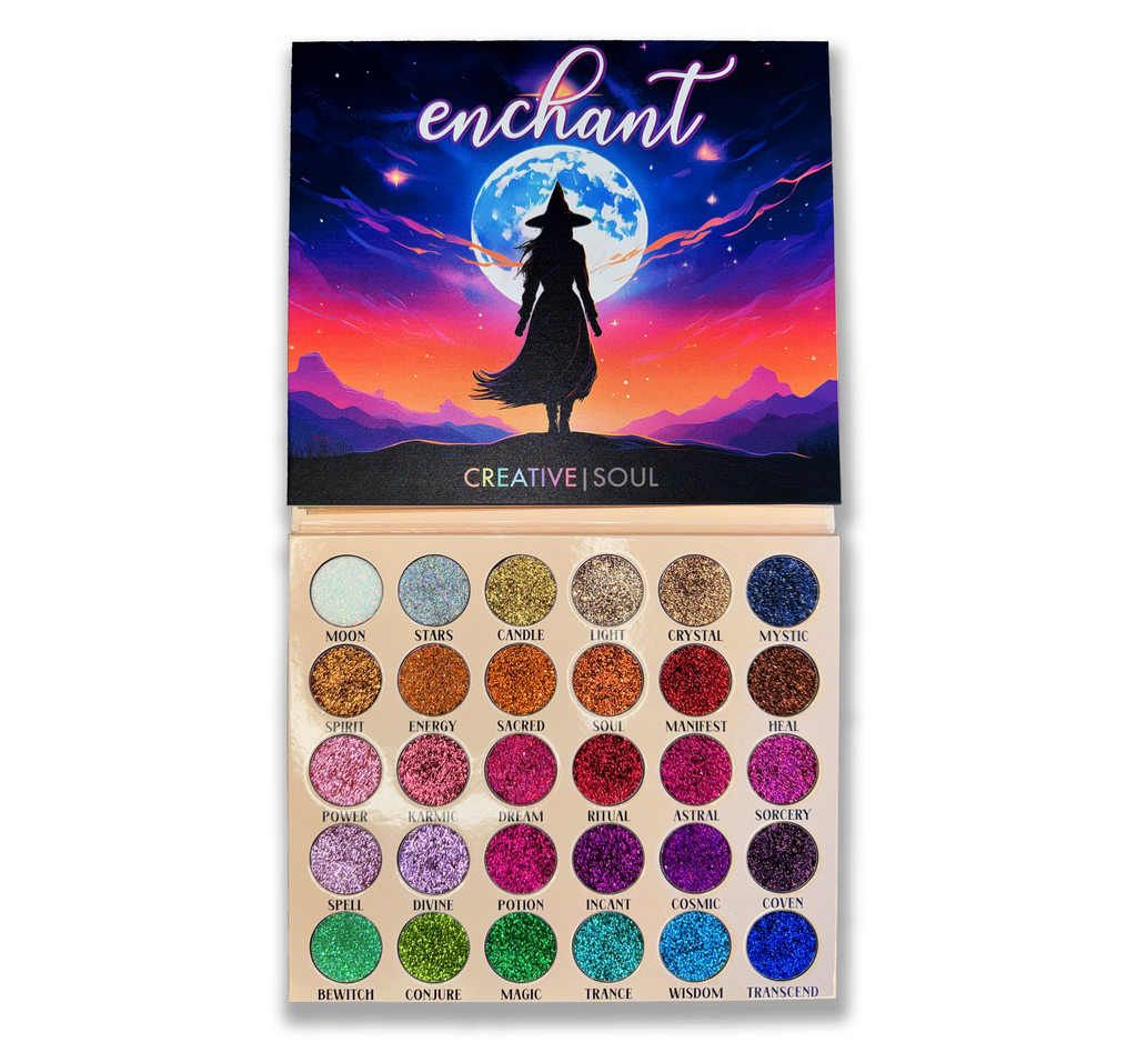 Enchant Pressed Glitter Eyeshadow Palette Creative Soul Cosmetics