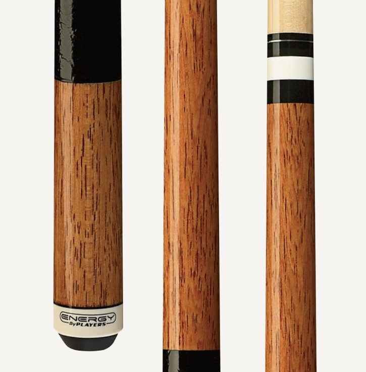 Players Energy 52" Midnight Black w/Antique Stained & Floating Pts. Design w/Black Linen Wrap Cue Stick C.P.Dean Company