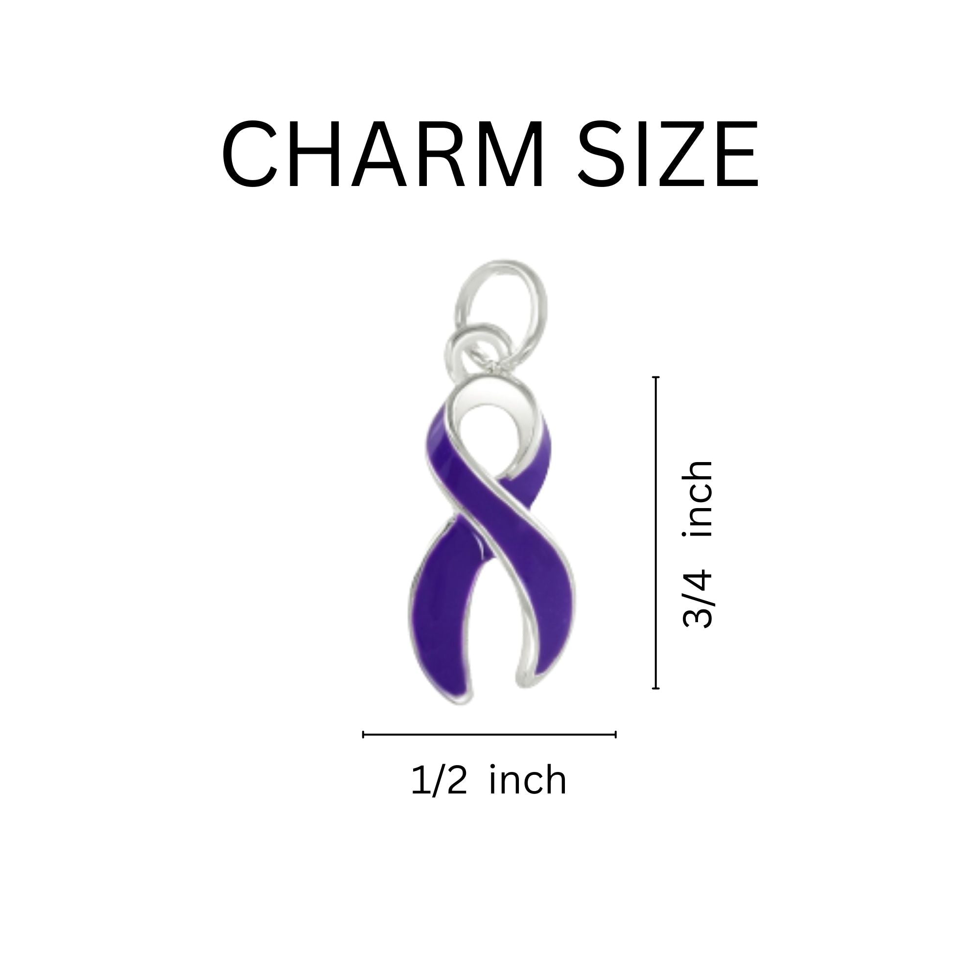 Epilepsy Awareness Heart Charm Purple Ribbon Rope Bracelets The Awareness Company