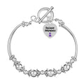 Epilepsy Awareness Purple Ribbon Partial Beaded Bracelets The Awareness Company