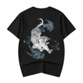 ET9817 Flaming White Tiger Embroidered Tee Niepce