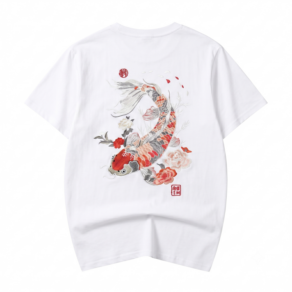ET514 Koi Fish Embroidered Tee Niepce
