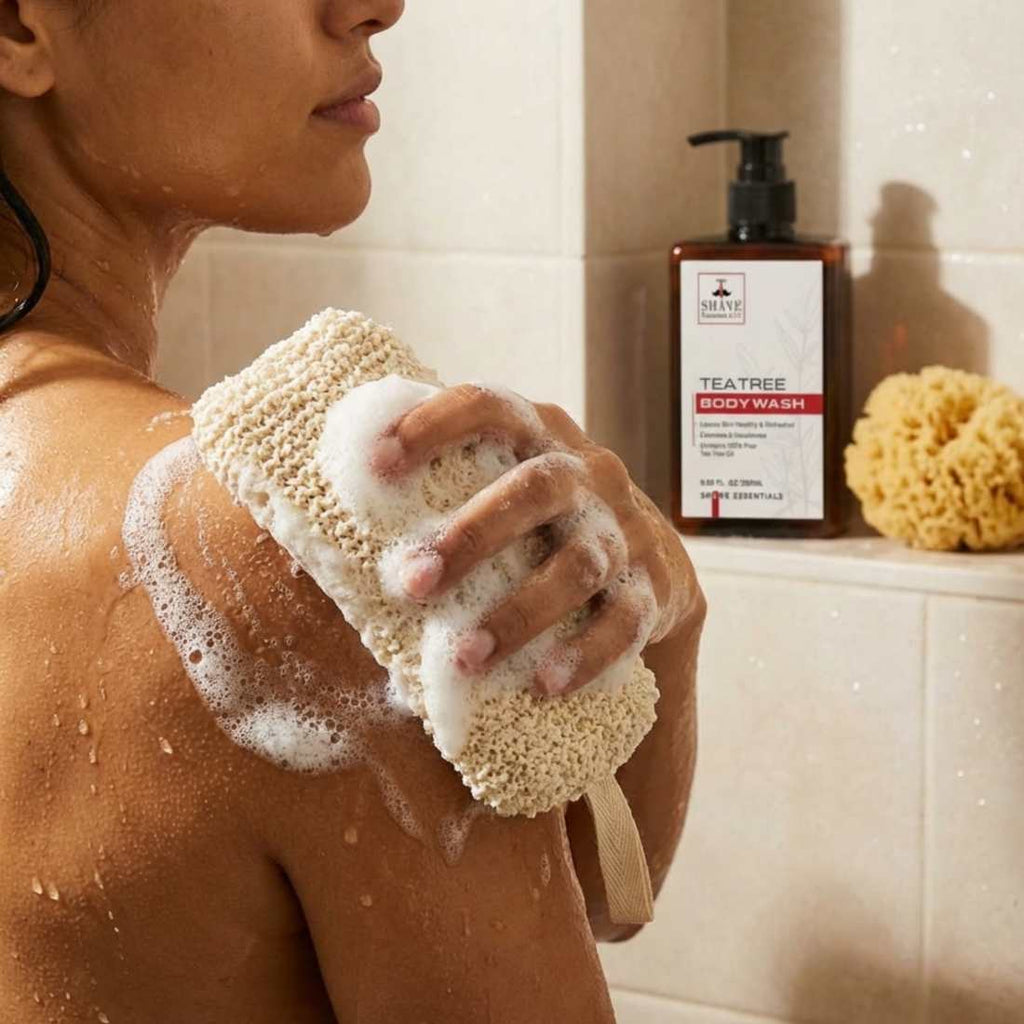 Exfoliating Bath Sponge Shave Essentials