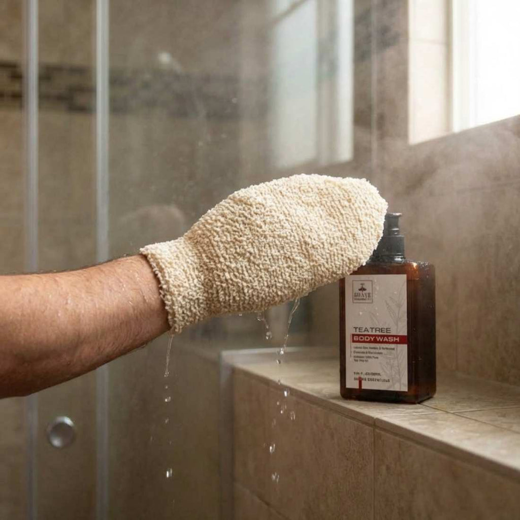 Exfoliating Shower Mitt Shave Essentials