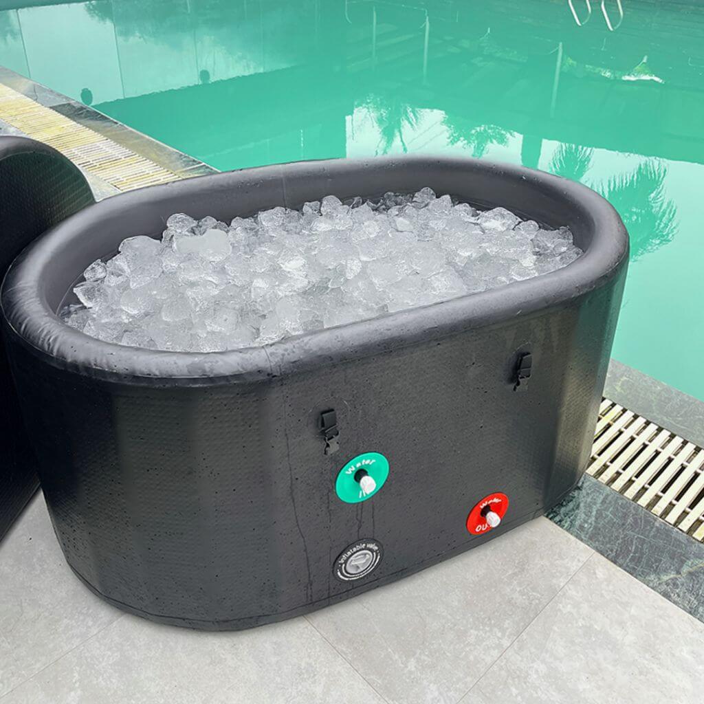 Extra Large Portable Ice Bath Tub X Pro with 2 Tags for Water Chiller Compatibility and Prolonged Temperature Retention RevivPro
