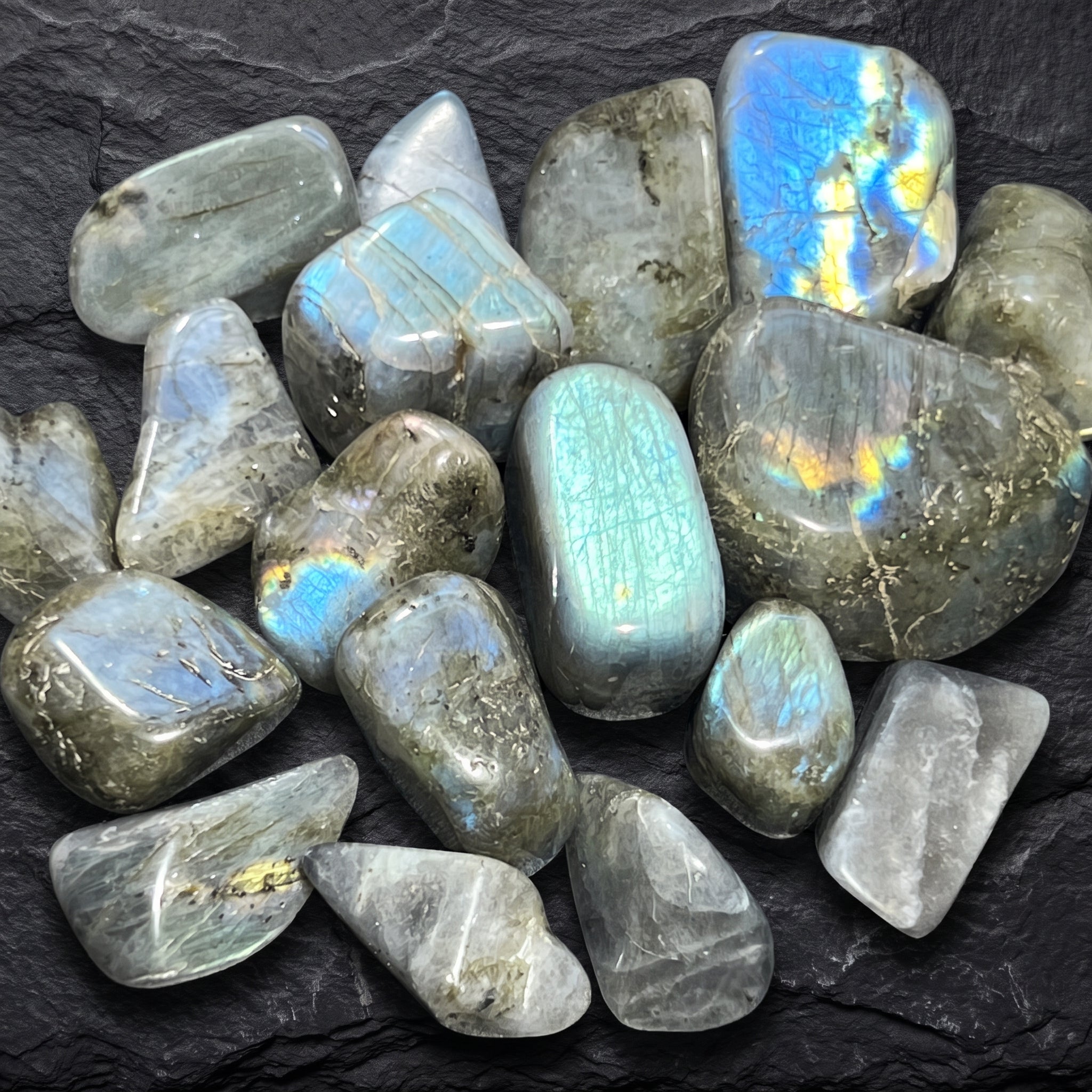 Labradorite Tumbled Stones (By The Piece Or Pound) Amazing Crystals