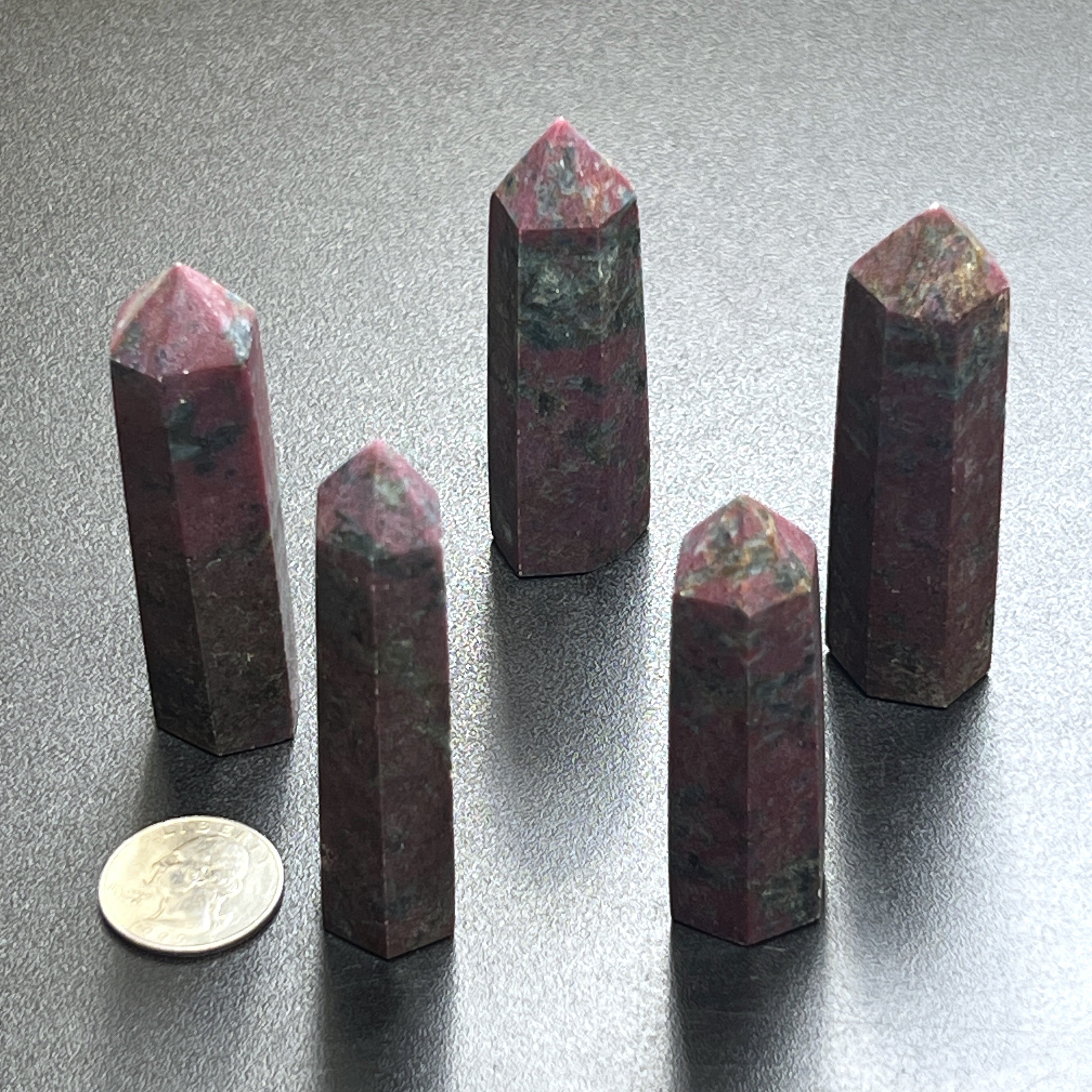 Red Ruby With Fuchsite Crystal Standing Tower Obelisk Point (UV Reactive) Carving Amazing Crystals