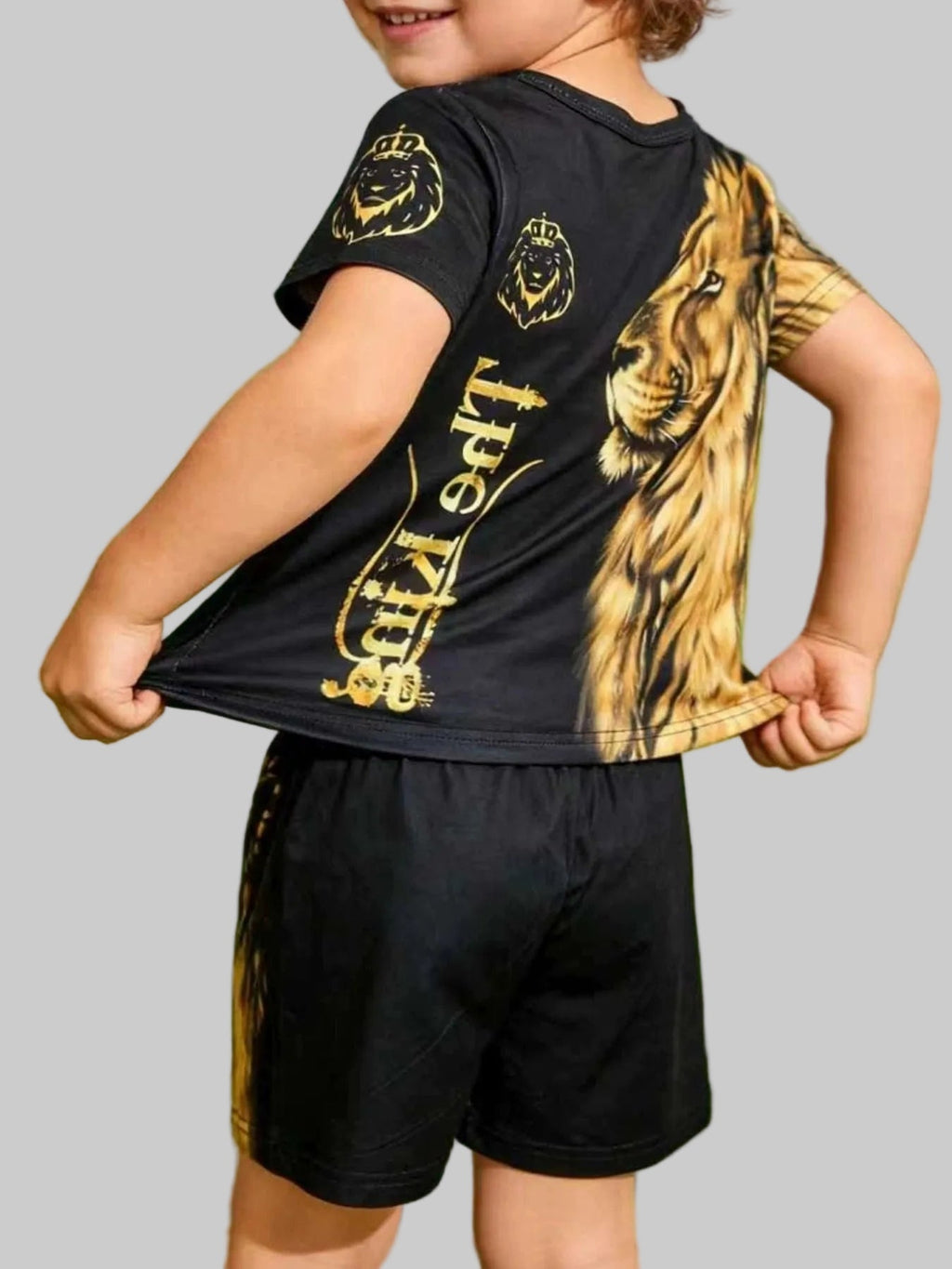 Toddler Boys King Graphic Short Sleeve Tee and Shorts Set NicholesGifts