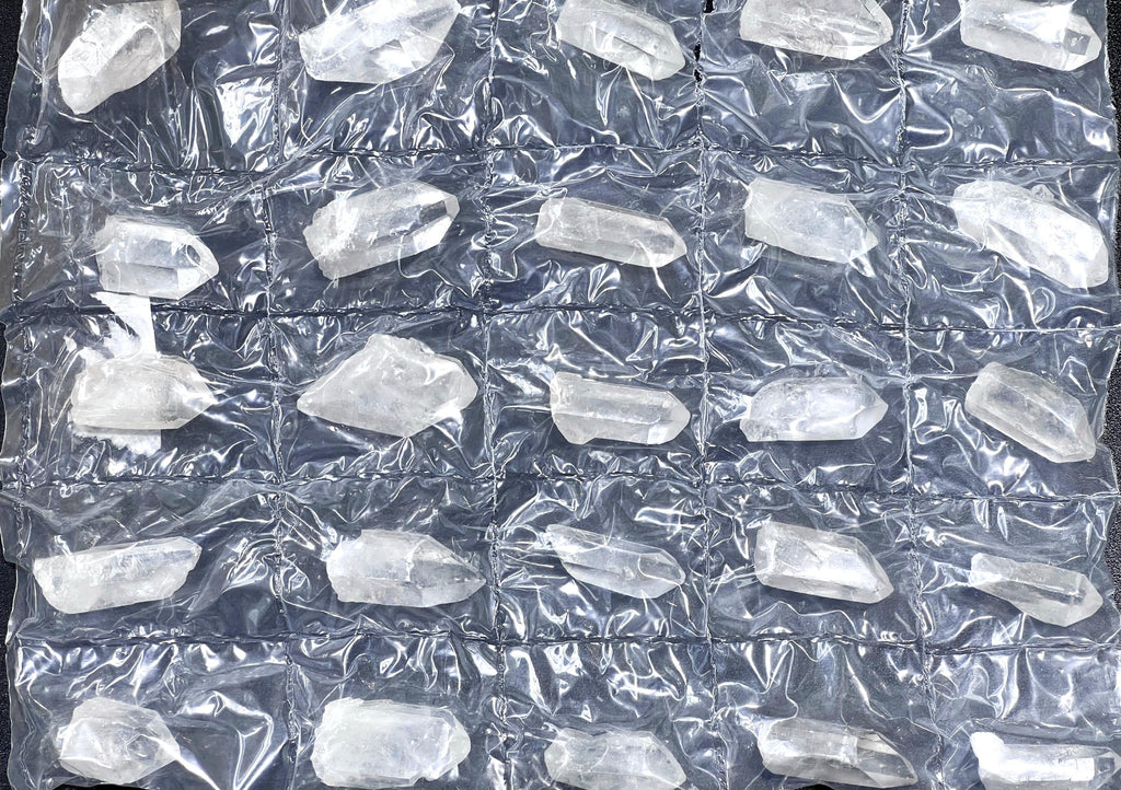 Clear Quartz Crystal Points (25 Pieces) Assorted Flat Pack Rough Raw Gemstones Bulk Wholesale Amazing Crystals