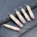Pink Banded Calcite Crystal Point Pendant (925 Sterling Silver) Amazing Crystals