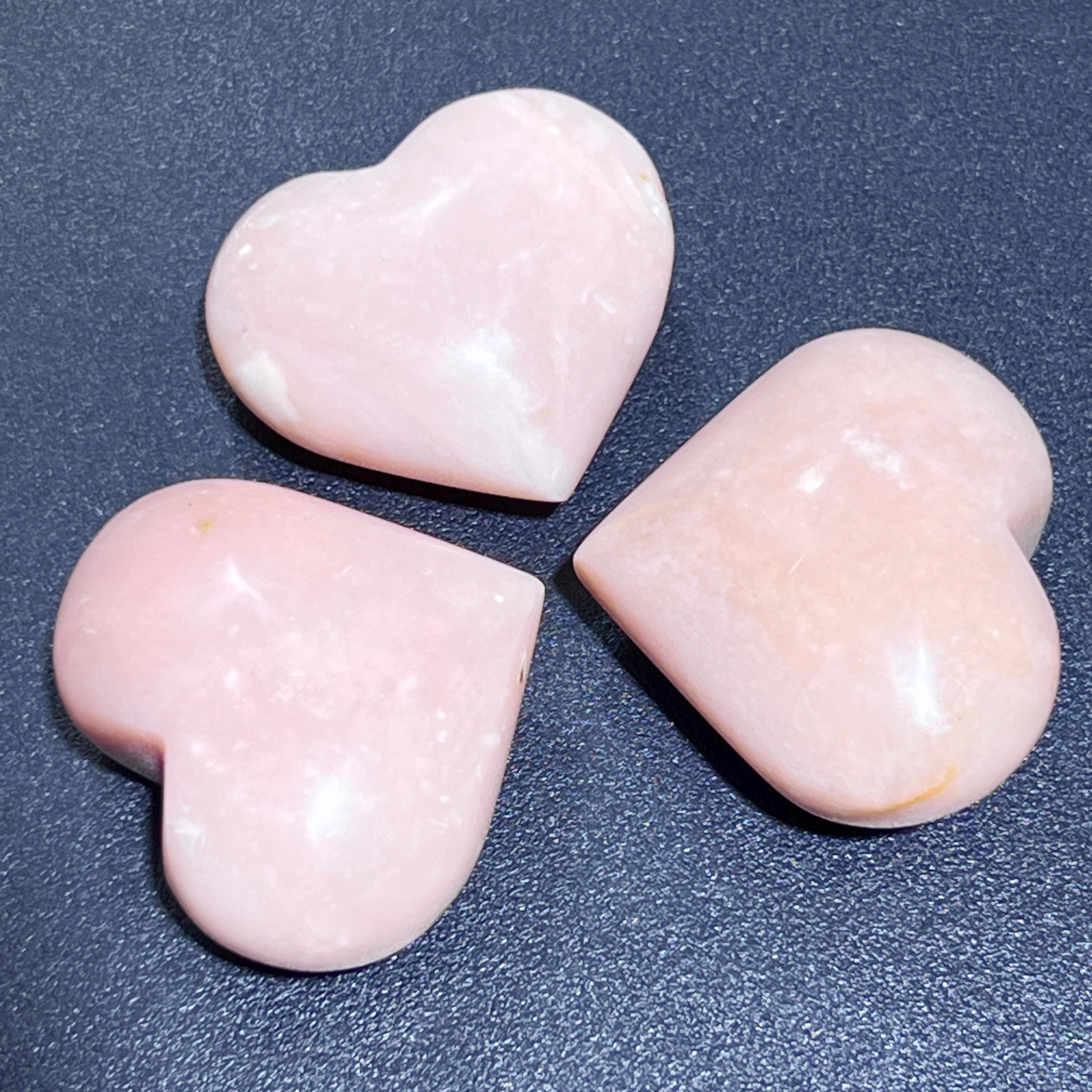 Pink Opal Puffy Heart Polished Crystal Carving Gemstones Decor Amazing Crystals