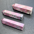 Red Ruby With Fuchsite Crystal Standing Tower Obelisk Point (UV Reactive) Carving Amazing Crystals